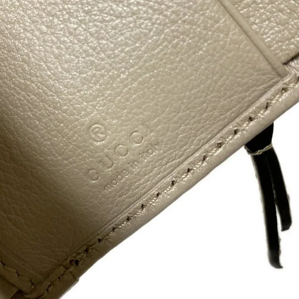 Authentic GUCCI Diana Leather Bamboo Trifold Wallet br599-121225 - Picture 6 of 7